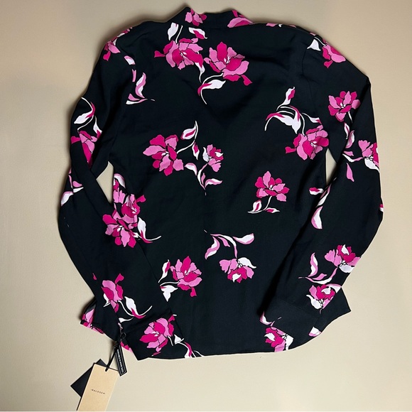 4 for $20 Halogen black button down Barbie pink flowers small long sleeve - Picture 4 of 9